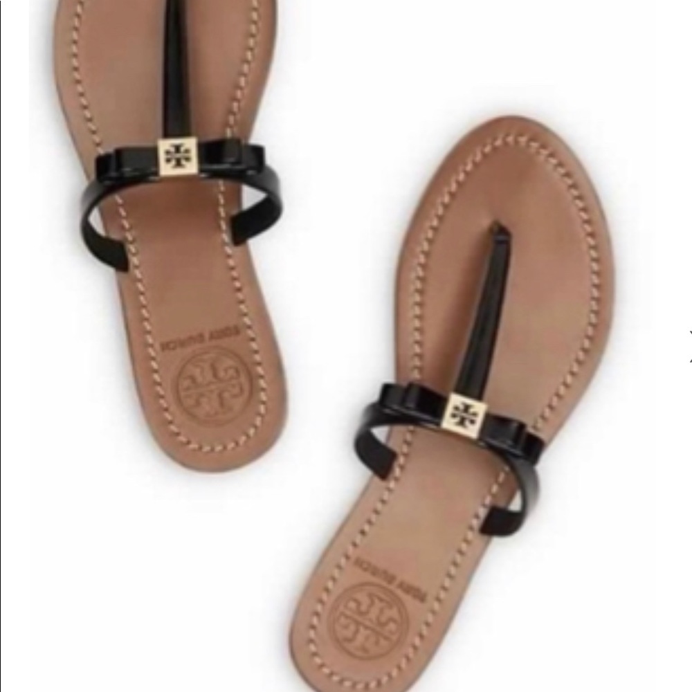 Tory Burch Leighanne Bow Patent Leather Sandal